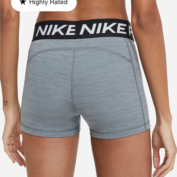 Nike Pro Women’s 3” Tights / Shorts - Size Large Gray - Picture 3 of 8